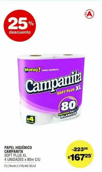 Atomo Conviene Papal Higiénico Campanita Soft Plus 25% Descuento oferta