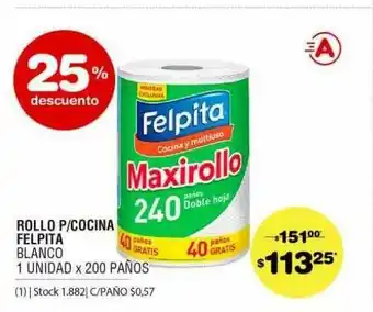 Atomo Conviene Rollo P Cocina Felpita Blanco 25% Descuento oferta