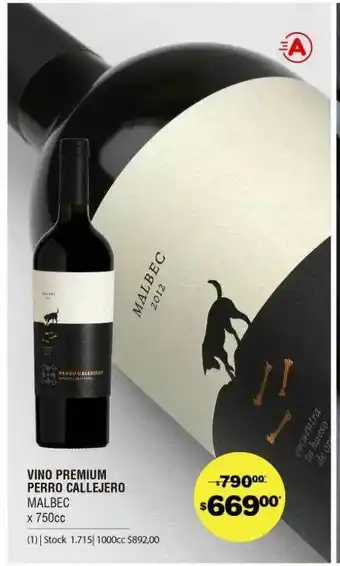 Atomo Conviene Vino Premium Perro Callejero Malbec x 750cc oferta