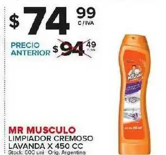 Carrefour Maxi Mr Muscolo Limpiador Cremoso Lavanda x 450cc oferta