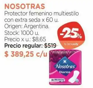Farmacity Protector femenino multiestilo con extra seda x 60 u. oferta