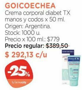 Farmacity Crema corporal diabet tx manos y codos x 50 ml. oferta
