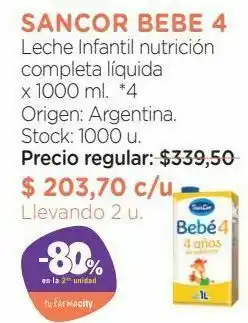Farmacity Leche infantil nutrición completa líquida x 1000 ml. oferta