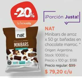 Farmacity Minibars de arroz x 50 gr. oferta