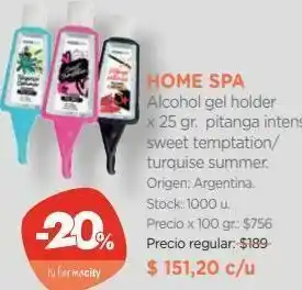 Farmacity Alcohol gel holder x 25 gr. oferta