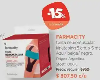 Farmacity Cinta neuromuscular kinetaping 5 cm. x 5 mt. oferta