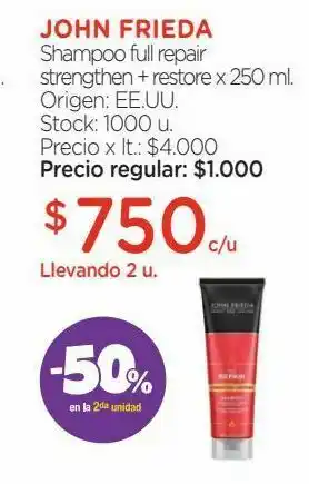 Farmacity Shampoo full repair strengthen + restore x 250 ml. oferta