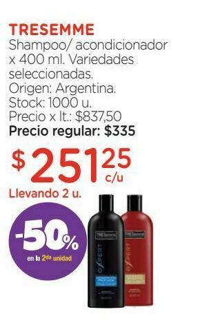 Farmacity Shampoo/ acondicionador x 400 ml. oferta