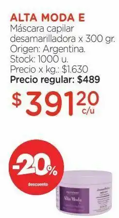 Farmacity Máscara capilar desamarilladora x 300 gr. oferta