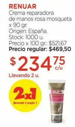 Farmacity Crema reparadora de manos rosa mosqueta x 90 gr. oferta