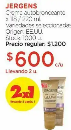 Farmacity Crema autobronceante x 118 / 220 ml. oferta