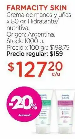 Farmacity Crema de manos y uñas x 80 gr. oferta