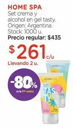 Farmacity Set crema y alcohol en gel tasty. oferta