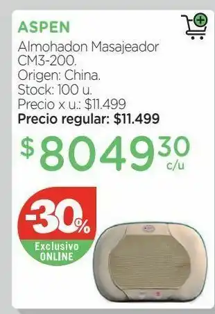 Farmacity Almohadón masajeador aspen cm3-200 oferta