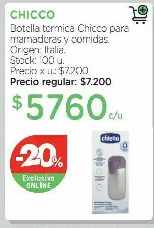 Farmacity Botella termica chicco para mamaderas y-o comidas oferta