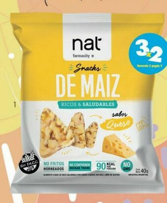 Farmacity Snack de maíz nat sabor queso x 40 g oferta