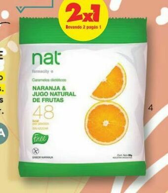 Farmacity Caramelos dietéticos nat free naranja y jugo natural de frutas x 80 g oferta