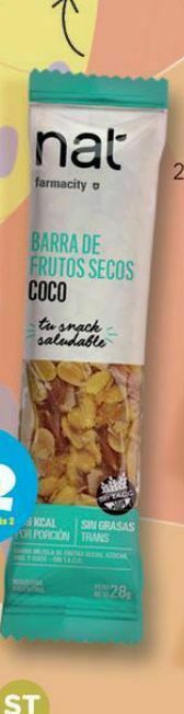 Farmacity Barra de frutos secos nat sabor coco x 28 g oferta