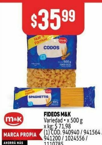 Makro Fideos m&k oferta
