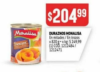 Makro Duraznos en almíbar monalisa oferta