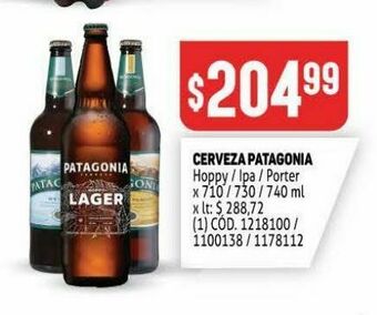 Makro Cerveza patagonia oferta