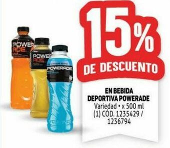 Makro Bebida deportiva powerade oferta