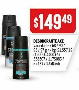Makro Desodorante axe oferta