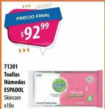 Micropack 71201 Toallas Húmedas Espadol Skincare x 10u oferta