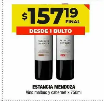Maxi Ofertas Estancia Mendoza Vino Malbec Y Cabernet x 750ml oferta