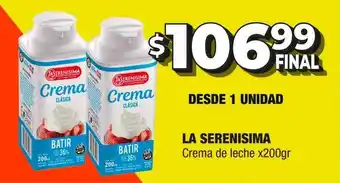 Maxi Ofertas La Serenisima Crema De Leche x 200gr oferta