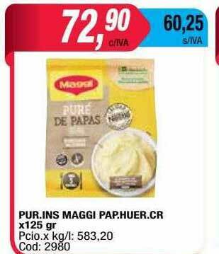 Maxiconsumo Pur. Ins Maggi Pap. Huer. Cr x 125gr oferta