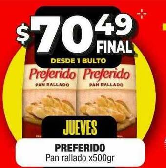 Maxi Ofertas Preferido Pan Rallado x 500gr oferta