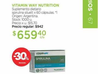 Farmacity Vitamin Way Nutrition Suplemento Dietario Spirulina Siluett -30% Descuento oferta