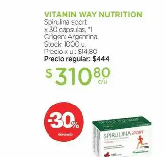 Farmacity Vitamin Way Nutrition Spirulian Sport X 30 Cápsulas -30% Descuento oferta