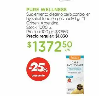 Farmacity Pure Wellness Suplemento Dietario Carb Controller By Satial Food En Polvo -25% Descuento oferta