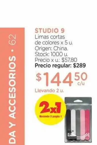 Farmacity Studio 9 Limas Cortas De Colores oferta
