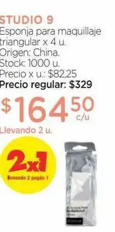 Farmacity Studio 9 Esponja Para Maquillaje Triangular oferta