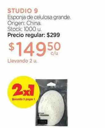 Farmacity Studio 9 Esponja De Celulosa Grnde oferta