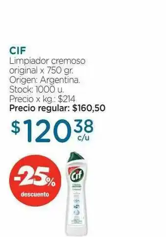 Farmacity Cif Limpiador Cremoso Original x 750gr oferta