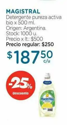 Farmacity Magistral Detergente Pureza Activa Bio -25% Descuento oferta