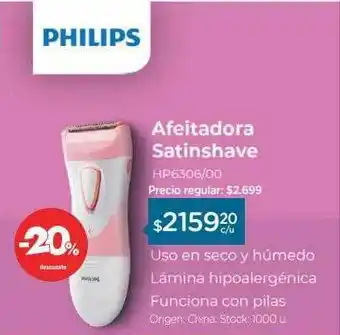 Farmacity Afeitadora Satinshave Philips -20% Descuento oferta
