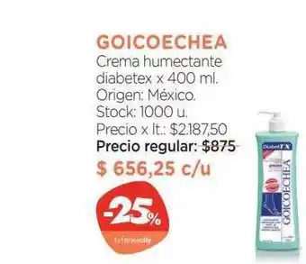 Farmacity Goicoechea Crema Humectante Diabetex x 400ml oferta