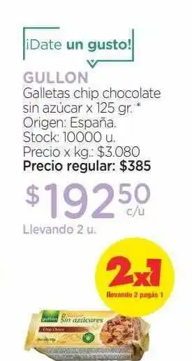 Farmacity Gullon Galletitas Chip Chocolate Sin Azúcar x 125gr oferta