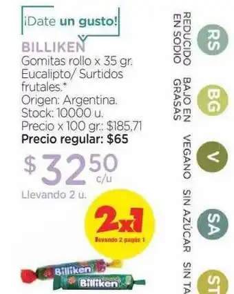 Farmacity Billiken Gomitas Rollo x 35gr oferta