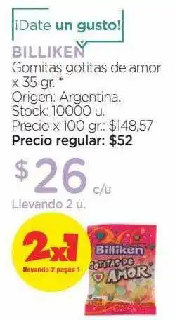 Farmacity Billiken Gomitas Gotitas De Amor x 35gr oferta