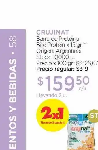Farmacity Crujinat Barra De Proteína Bit Proein x 15gr oferta