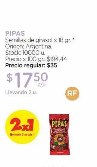 Farmacity Pipas Semillas De Girasol x 18gr oferta