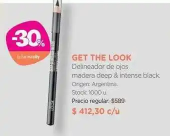 Farmacity Get The Look Delineador De Ojos Madera Deep & Intense Black oferta