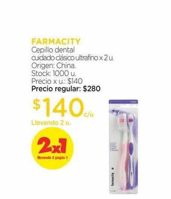 Farmacity Farmacity Cepillo Dental Cuidado Clásico Ultrafino x 2u oferta