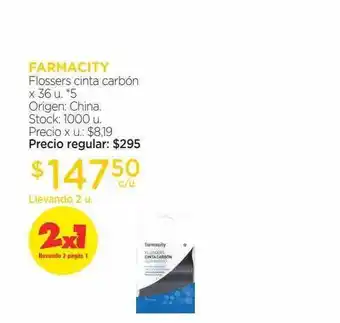 Farmacity Farmacity Flossers Cinta Carbón x 36u oferta